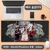 YN NBA 농구 선수 마우스패드 장패드 모음 게이밍 사무용 캐릭터 코비 르브론 커리 조던 레이커스 불스, 1개, 옵션72 마우스패드 900x400mm NBA 농구