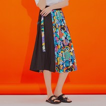 [꼬마크] 생활한복 여자 여름 기계 주름 풀치마 블랙 RL22C258