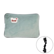 생리핫팩 만화 곰 전기 온수 주머니 USB 충전식 따뜻한 손 주머니 가정 침실 사무실 따뜻한 유물 유지, Bean green