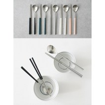 5인가족 상차림 심플 모던 수저세트 칠순선물 손님수저 부모님수저 집들이, 그린