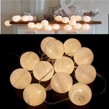 파티 LED 빅볼 조명전구 코튼볼 가랜드 인테리어 크리스마스 베란다