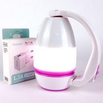 다기능 LED 캠핑 랜턴 충전식 손전등 후레쉬 사은품증정, 화이트핑크