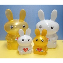 (한셀)팬시 토끼 가족 저금통 4P, 화이트