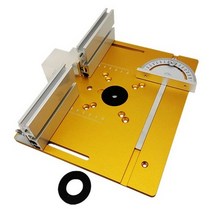 목공 기계 부품 알루미늄 라우터 테이블 인서트 플레이트 w 벤치 테이블 톱 멀티 기능 rt0700c 트리머 조각 용 마이터 게이지, 골드-에이, 1개