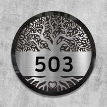 카시드 ROTREE 로마크 호실판 호수판 각인 음각 입체 숫자판 호실표시 호실번호 호수번호 룸넘버 방번호 방문번호 도어사인 아파트 현관문 빌라 원룸 오피스텔 모텔 간판 표지판 명판, 실버(스테인레스), 입체숫자로 제작