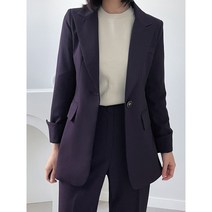 봄 가을 겨울 스판 원버튼 여성 정장 세트 (핏 예쁨) 블랙 다크 베이지 다크 그레이 다크 퍼플 (55~77사이즈)