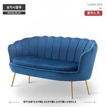 벨벳쇼파 1 2 3인용 거실 의류매장 미용실 소파 거실 작은 아파트 북유럽 심플 모던 라이트 럭셔리 인터넷 연예인 침실 옷가게 더블 심플 게으른 소파, A.개인, G.로얄 블루