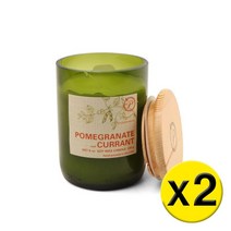 2팩 Paddywax 패디왁스 - Eco Green Glass 100% Soy Wax Candle Pomegranate & Currant - 에코 그린 글라스 100% 소이 왁스