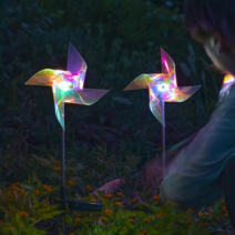 태양광 LED 정원조명등 정원경관등 풍차등 잔디장식등 아웃도어 가든 램프, 풍차등높이66cm*2pcs