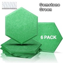 어쿠스틱 방음 패널 홈 스튜디오 벽 음향 치료 흡음 부품 6 개, Gemstone Green, 12mm Highest Density, Large hexagon