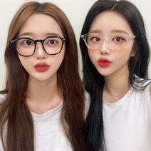 하리몽드 블랙 투명뿔테[블루라이트렌즈포함] 라운드 뿔테 블루라이트차단안경