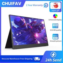 호완충전기 거치대 컴퓨터악세사리 CHUIFAV-15.6 인치 휴대용 모니터 14 IPS 디스플레이 게임 화면 스위치 Ps4 노트북 c타입 컴퓨터 노트북용, 01 15.6 inch Not Touch, 01 156 inch Not Touch