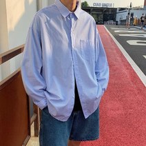 스트라이프 셔츠 남성 홍콩 스타일 일본 긴팔 셔츠 트렌드 느슨한 캐주얼 의류