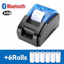 택배 송장 프린터 블루투스 열 영수증 휴대 바코드출력기, USB bt 추가 6롤, 나는 플러그