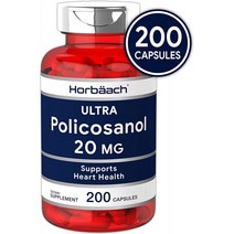 폴리코사놀 20mg | 200 캡슐 | 콜레스테롤과 심장 건강 지원 | 비 GMO 및 글루텐 프리 | 작성자 : Horbaa, 1, 1