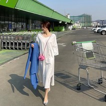 [난닝구]루온프 7부유브이넥원피스