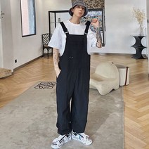 남자 점프수트 일체형 스트릿 정비복 카고 정비공 와이드 멜빵 빅사이즈
