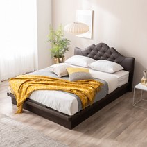 젠티스 트루디 평상형 PU가죽 더블(매트리스포함 ), 월넛, 프레임+참숯파워P.O매트