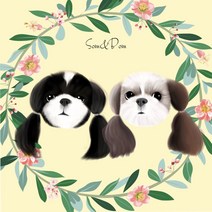 인물/반려동물 초상화 그림 액자 4x6 a4, 얼굴만, 골드