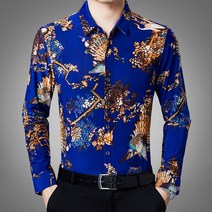 남성 댄스복 꽃무늬 셔츠 상의 모던 볼룸 라틴 왈츠 라인 의상 6colour 8Y396