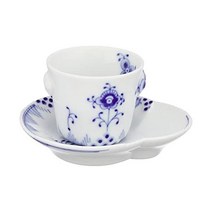 Royal Copenhagen 로얄 코펜하겐 블루 엘리먼츠 1027468 블루/화이트 9cl 크기의 받침 도자기가 있는 에스프레소 컵: 11.5 x 10 5.5 cm