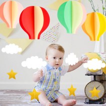 열기구모빌 자녀 방 인테리어 내방 꾸미기 열기구 장식, 열기구 장식 (보라)