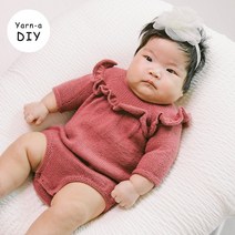 야나 [DIY패키지][니팅 포 올리브] 메리노 러플 롬퍼 & 드레스(+인쇄도안) 니팅포올리브 아기옷뜨기 유아옷만들기 대바늘뜨개 diy키트 대바늘 뜨개질, 메리노 6볼, 파우더