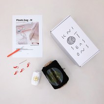 초보자용 DIY 코바늘 가방뜨기 플리츠 여름 겨울 아코디언백 M사이즈 [동영상포함], 블랙