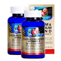 오리진 산호칼슘 마그네슘 비타민D 90정x2병 뼈건강 영양제, 180정, 1600mg