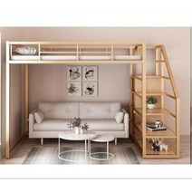 후기모아 2층 벙커 침대 책상 수납 공간 매트리스 포함, 1500mm X 2000mm, WHITE (수납공간 미포함)