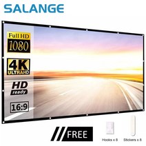 스크린 빔프로젝터 휴대용 거치대 롤업 Salange 프로젝션 프로젝터 100 인치 인치, 150인치