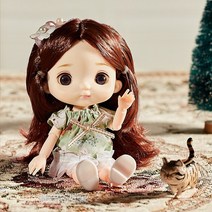 무속성 솜 아이돌인형 옷 장식 악세사리 소품 관절인형 16cm 13 귀여운 을 입은 움직일 수있는 관절 소녀를 위해 아름답게 차려 입다 18 bjd diy 소녀 장난감 선물, 갈색 머리 갈색 e