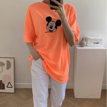 겟잇미 르라 자수 여름 데일리 반팔 티셔츠