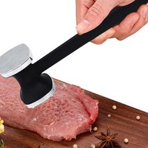 고기망치 돈까스 연화제 도구 컴포트 그립 핸들이 있는 양면 주방 스테이크 해머 연화 위한 튼튼한 매셔, 은