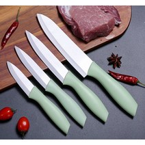 세라믹칼 정육칼 일본 독일 명품칼 중식칼 장미칼세라믹 과일 부엌 칼 3 4 5 6 인치 요리사 핑크 핸들 지르, 01 Green_02 4인치