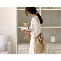 여성 여자 대학생 학생 가벼운 니트백 니트 에코백 네트백 주름가방 손뜨개 가방 비치백 라탄 백 숄더백 토트백