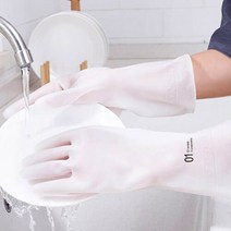 고무장갑 양손 니트릴 라텍스 고무장갑 5P 10P, 미들 화이트 색상, M