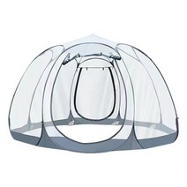 투명 텐트 테라스 돔텐트 천막 방수 원형돔 행사용, 노란색 8면 첨탑 3.6x3.6x2.3m 창문