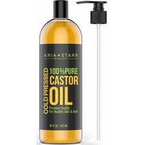 Aria Starr (미국직배) 아리아스타 캐스터오일 473ml Castor Oil Cold Pressed - 16 FL OZ 100% Pure Hair For Growth Face Skin Moisturizer Scalp Eyebrows, 1개, 200ml