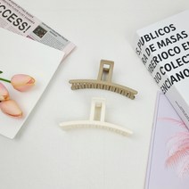 [1+1] 심플 무광 슬림사각 큰 대 왕 올림머리 헤어 집게핀 숱 많은 머리