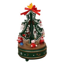 펜던트와 함께 나무 크리스마스 트리 모양의 음악 상자 시계 회전 회전 회전식 회전 목마 장식 크리스마스 홀리데이 바탕 화 장식 장식 생일 파티 선물, 녹색