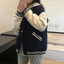 야구잠바 남자야구점퍼 대학과잠 봄 가을 여성 재킷 스트라이프 캐주얼 루즈 포켓 프린트 대형 파일럿 스웨트 트렌드 스트리트 재킷