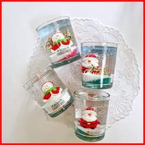 (5온즈 4개) 레드산타- 크리스마스 젤캔들 키트DIY, 클린코튼/핑크