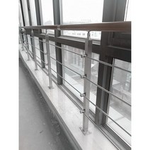 계단미끄럼방지 핸드레일 안전 바 펜스 난간대, 1m 스테인레스 (세로기둥1개+가로기둥1개), 30개