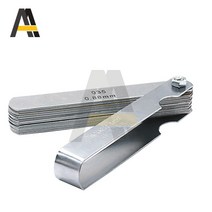측정공구 32 블레이드 미터 두께 게이지 세트 태핏 밸브 감ler 황동 측정 범위 0.04mm-0.88mm 간격 눈금자