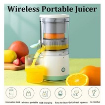 녹즙기 과일 착즙기 Wireless Slow Juicer Electric Juicers Orange Lemon USB Fruit Extractor Automatic Small C, [01] White, White