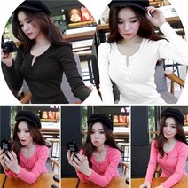 [리더스] 여자 기본 긴팔티 골지 무지 솔리드 가을LD-151