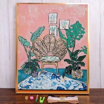 가족 일러스트레이션 프린트 패브릭 크로스 스티치 자수 키트 공예 뜨개질 수공예 수제 카운트 바늘 프로모션 11CT, HMA90478+80x100cm+14CT Cotton