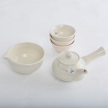 청꽃 베이지 3인다기세트/다기세트/찻잔세트, 옵션:청꽃베이지3인다기세트