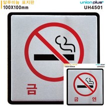 표지판 알루미늄 NO SMOKING 금연 100X100MM 현판 표시판